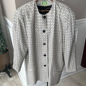 Women's Black and White  geometric Patterned Jacket by Marcella Priani ,Milano